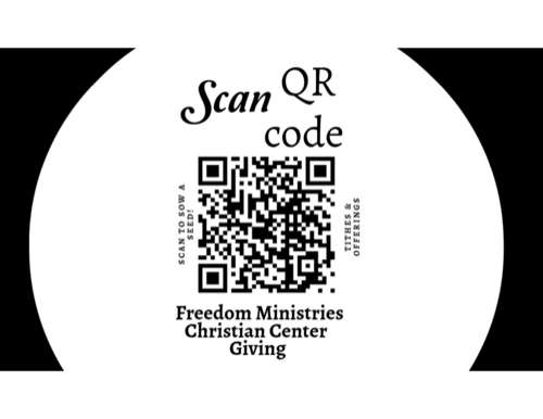 QR code to give tithes and offerings to Freedom Ministries Christian Center